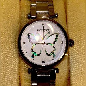 Invicta silver butterfly watch